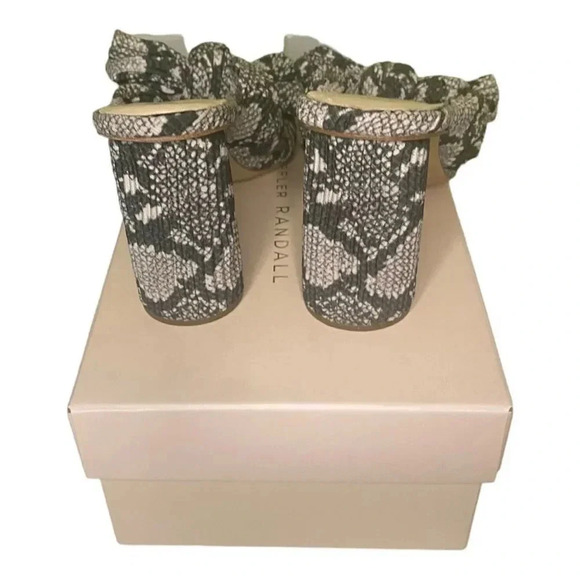 Loeffler Randall Penny Pleated Bow Heel Snakeskin Print - Picture 5 of 8